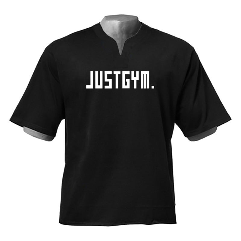 Fitness loose quick-drying short-sleeved muscle training breathable casual basketball sports T-shirt men''s training clothes foreign trade - Image 2