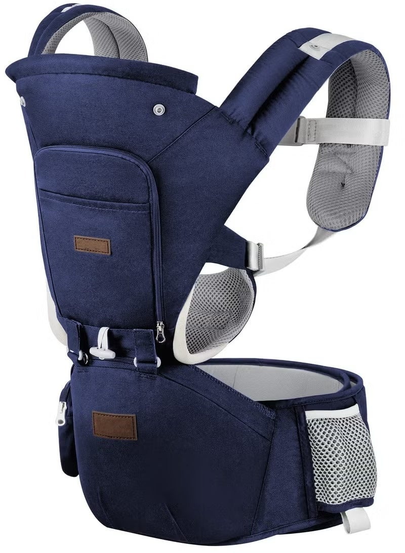 6-in-1 Baby Carrier Newborn to Toddler with Hip Seat Ergonomic All Positions Infant Carrier Soft Baby Holder Carrier with Hood for All Seasons - Image 1