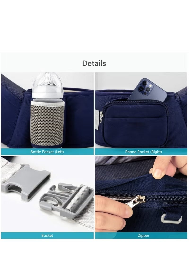 6-in-1 Baby Carrier Newborn to Toddler with Hip Seat Ergonomic All Positions Infant Carrier Soft Baby Holder Carrier with Hood for All Seasons - Image 3