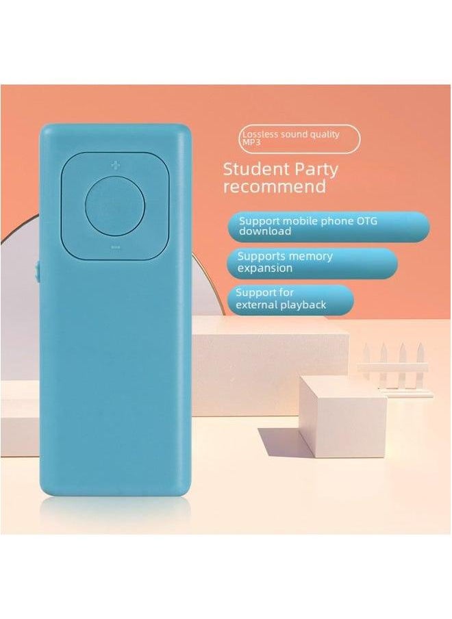 Portable Mini Card Insertion Version Candy Bar Shaped Mp3 Player Lightweight Easy To Operate For Students Speaker Option-Body Color:White-Memory Capacity:Standard Without External Amplifier (USB Cable + Earphone Manual)