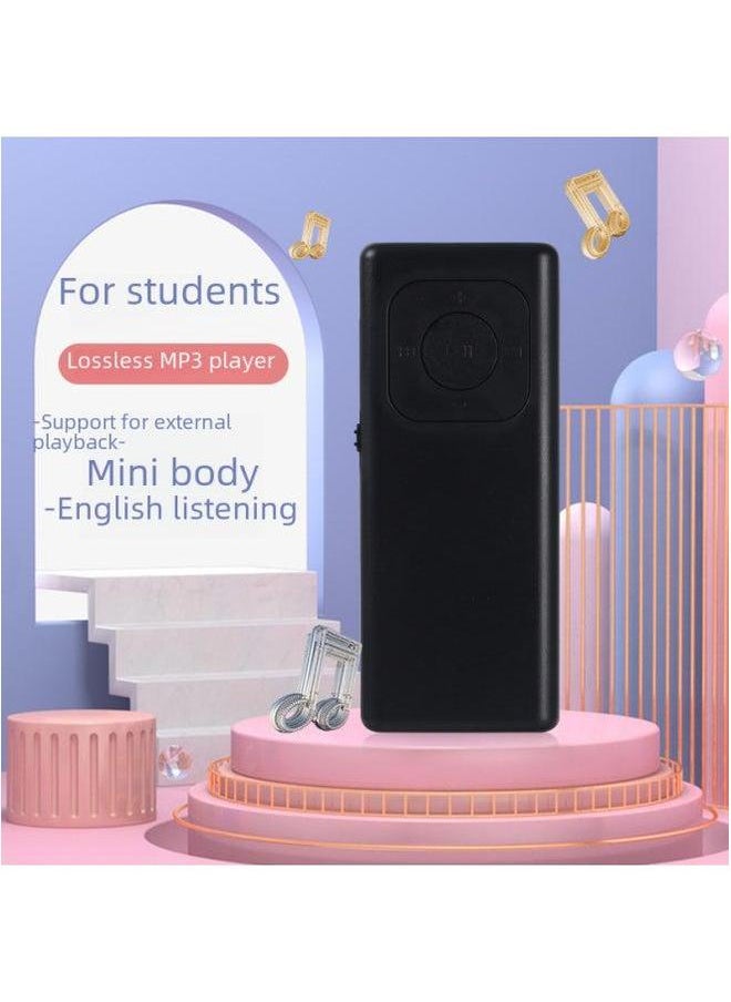 Portable Mini Card Insertion Version Candy Bar Shaped Mp3 Player Lightweight Easy To Operate For Students Speaker Option-Body Color:White-Memory Capacity:Standard Without External Amplifier (USB Cable + Earphone Manual)
