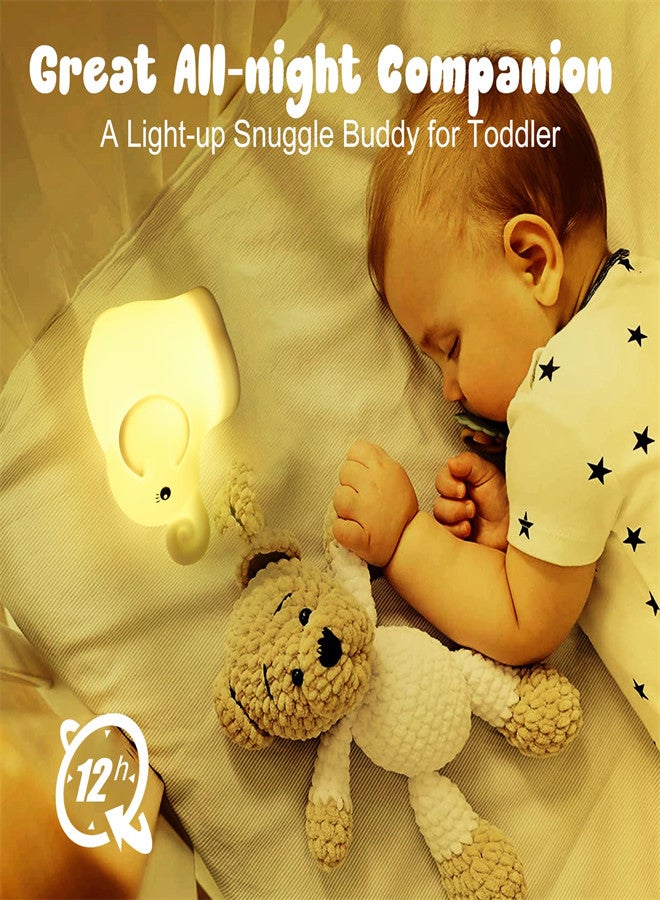 Luckam Nice Elephant Night Light for Kids Soft Silicone Bedside Night L 9 Color Baby Night Light with Remote Rechargeable Animal Kids Night L for Boys Girls Nursery Bedroom Kids Kawaii Gifts - Image 5