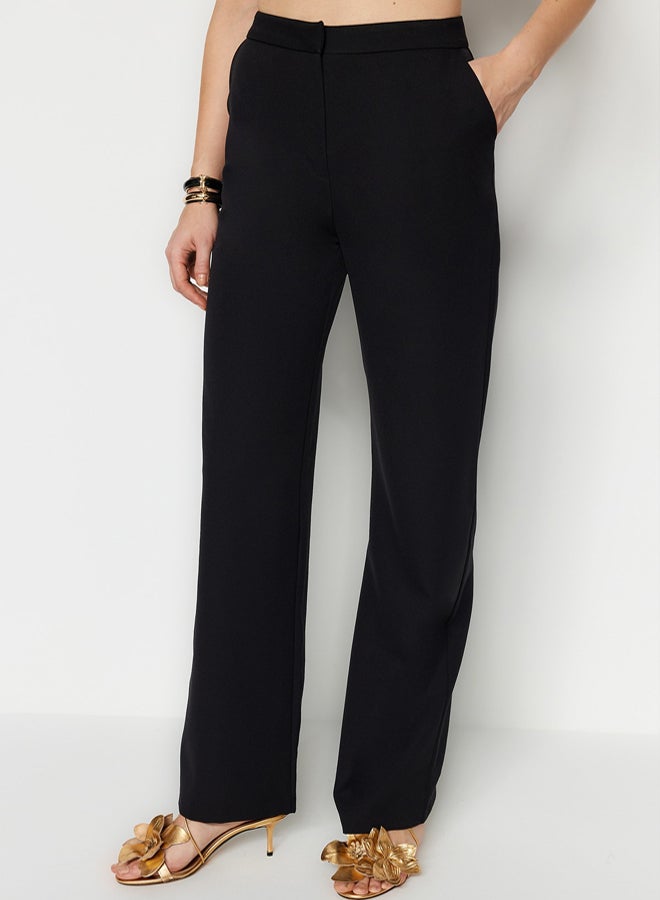trendyol Black Wide Leg Woven Trousers - Image 4