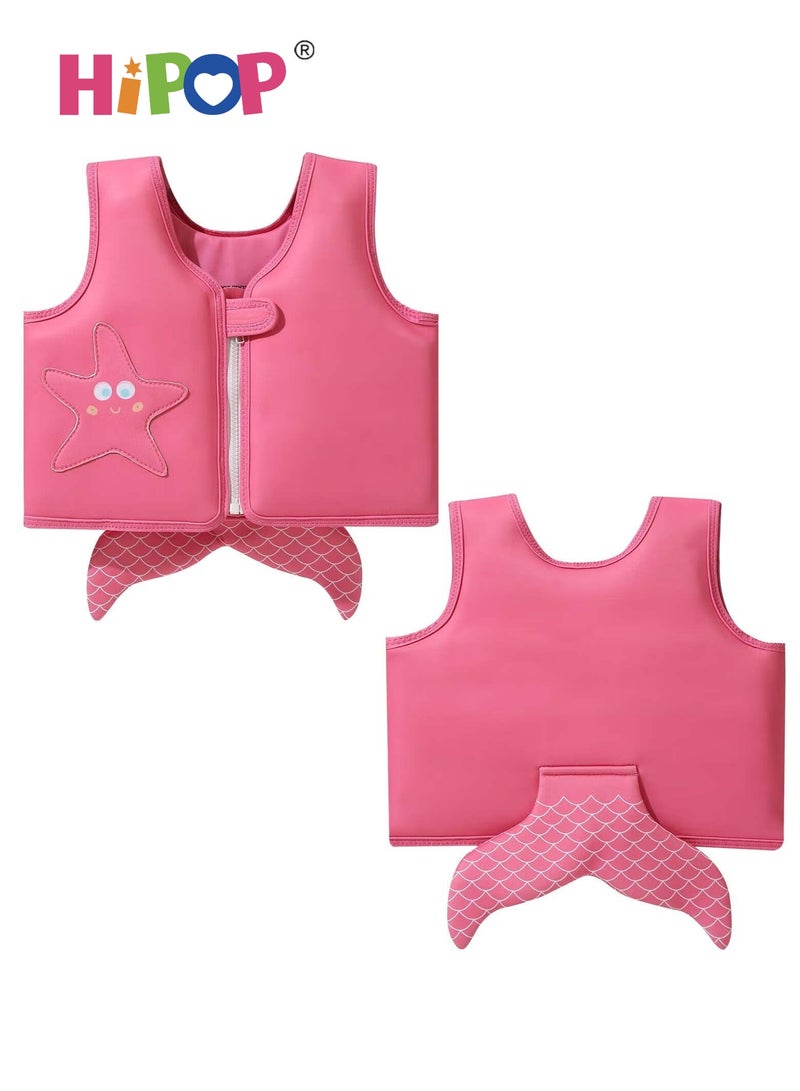 هيبوب سترة سباحة للأطفال قابلة للنفخ جاكيتات الطفو، مساعد تدريب السباحة للأطفال، سترة الطفو للأطفال من عمر سنتين فما فوق، للأولاد والبنات، باللون الوردي - Image 1