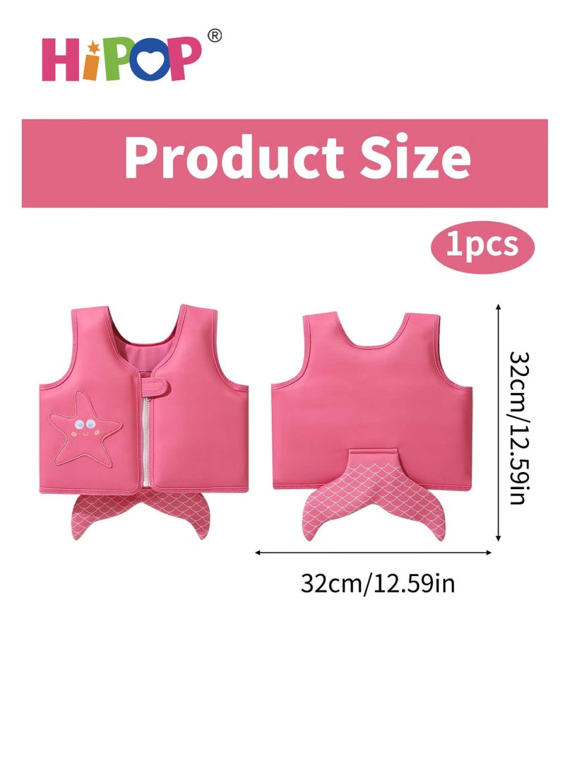 هيبوب سترة سباحة للأطفال قابلة للنفخ جاكيتات الطفو، مساعد تدريب السباحة للأطفال، سترة الطفو للأطفال من عمر سنتين فما فوق، للأولاد والبنات، باللون الوردي - Image 3