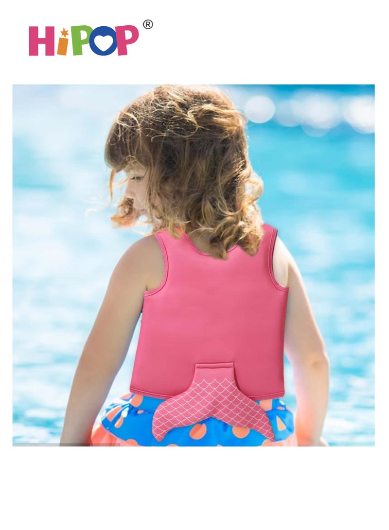 هيبوب سترة سباحة للأطفال قابلة للنفخ جاكيتات الطفو، مساعد تدريب السباحة للأطفال، سترة الطفو للأطفال من عمر سنتين فما فوق، للأولاد والبنات، باللون الوردي - Image 4