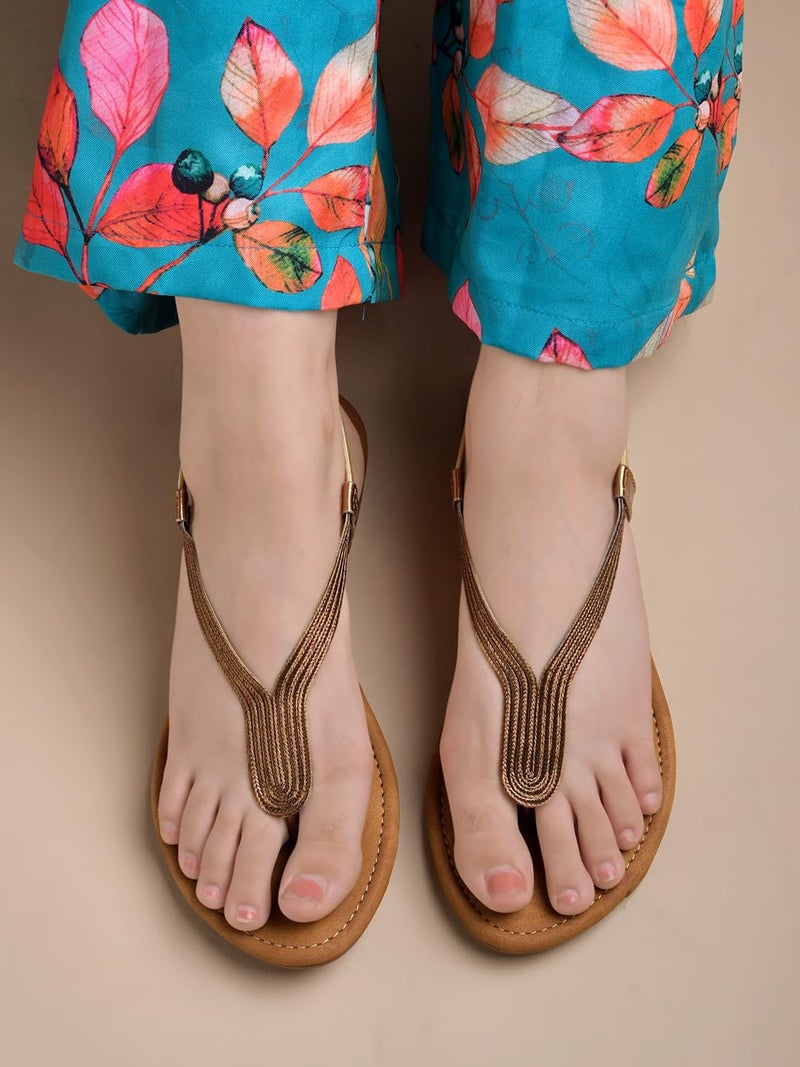Shoetopia صندل مسطح نحاسي للنساء SND-138 من شوتوبيا - 7 أطفال المملكة المتحدة (SND-138-Copper) - EU40 - Image 4