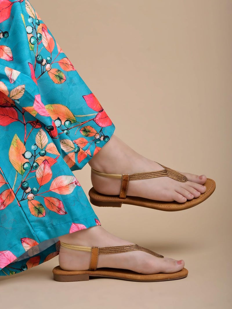 Shoetopia صندل مسطح نحاسي للنساء SND-138 من شوتوبيا - 7 أطفال المملكة المتحدة (SND-138-Copper) - EU40 - Image 3