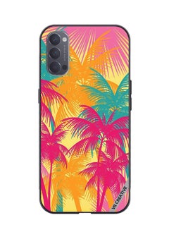Protective Case Cover For Oppo Reno4 Colorful Tree Design Multicolour