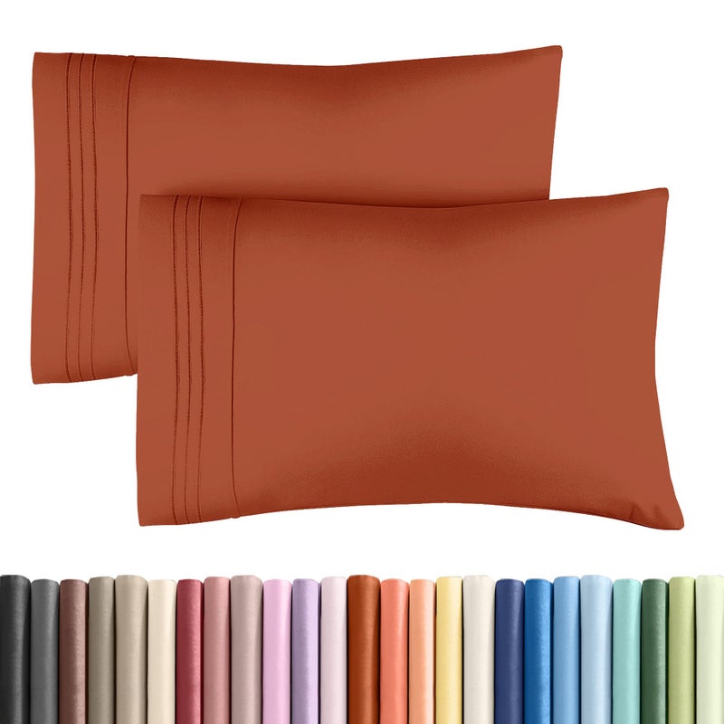 CGK Unlimited King Pillow Cases Set of 2 Ultra Soft Hotel Quality Pillowcase Covers Comfy Cozy Wrinkle Free Shrinkage Stain Fade Resistant Machine Washable Pillow Protectors 2 Piece Set Terracotta - Image 2
