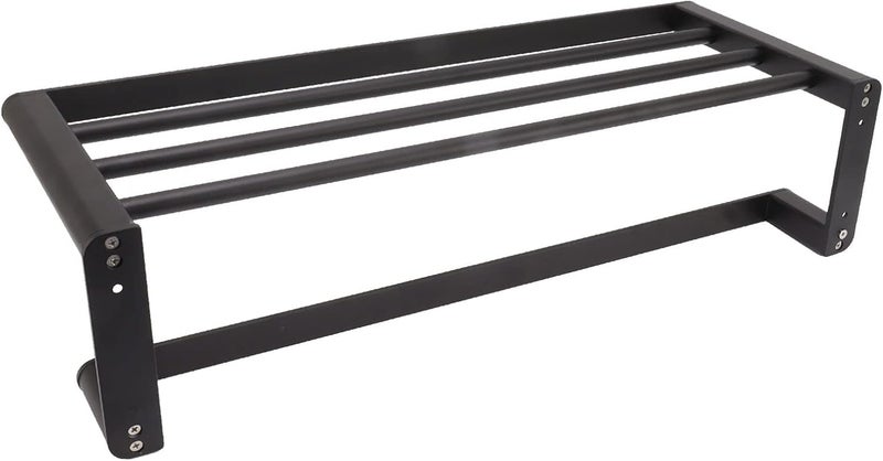Bath Towel Bar with Shelf Rack, Space Aluminum Double Layer Matte Finish, Wall Mounted Storage for Bathroom and Kitchen - Space Saving Design, Durable & Easy to Install, Perfec (Black 50cm) - Image 5