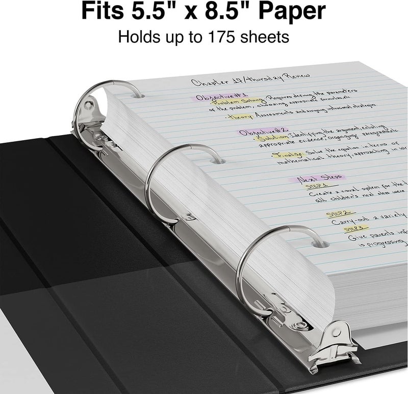 Staples 1-Inch Standard 5-1/2-Inch X 8-1/2-Inch Mini View Binder with Round Rings Black - Image 4