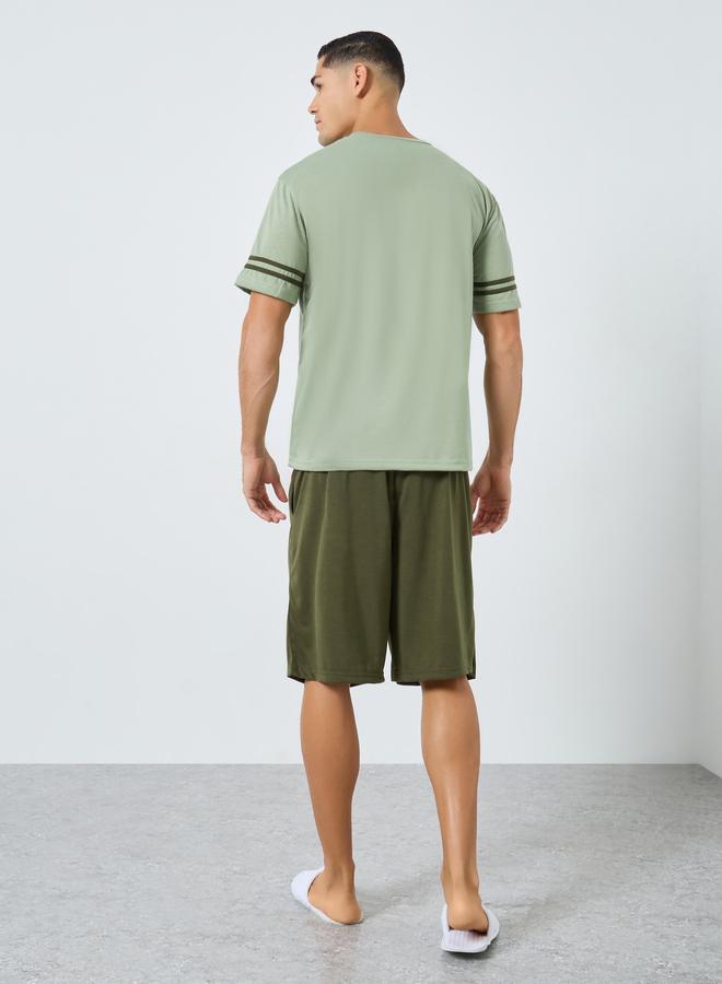 Styli Relaxed Fit Striped T-Shirt and Shorts Pyjama Set - Image 5