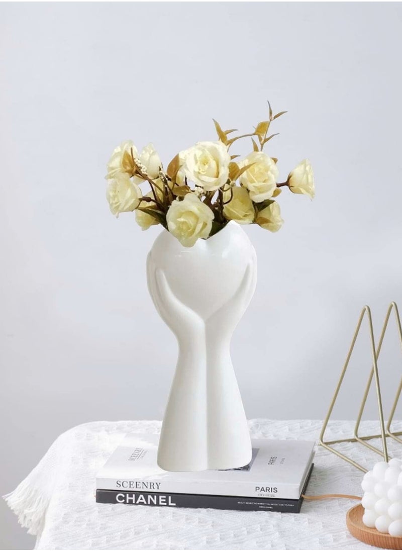 Excefore Ceramic Vase, Flower Vase for Modern Table Shelf Home Decor, Fit Fireplace Bedroom Kitchen Living Room Centerpieces Office Desk  - Image 4