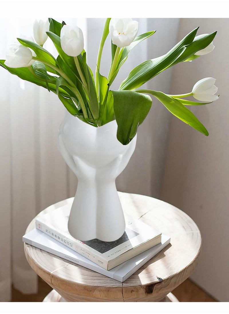 Excefore Ceramic Vase, Flower Vase for Modern Table Shelf Home Decor, Fit Fireplace Bedroom Kitchen Living Room Centerpieces Office Desk  - Image 5