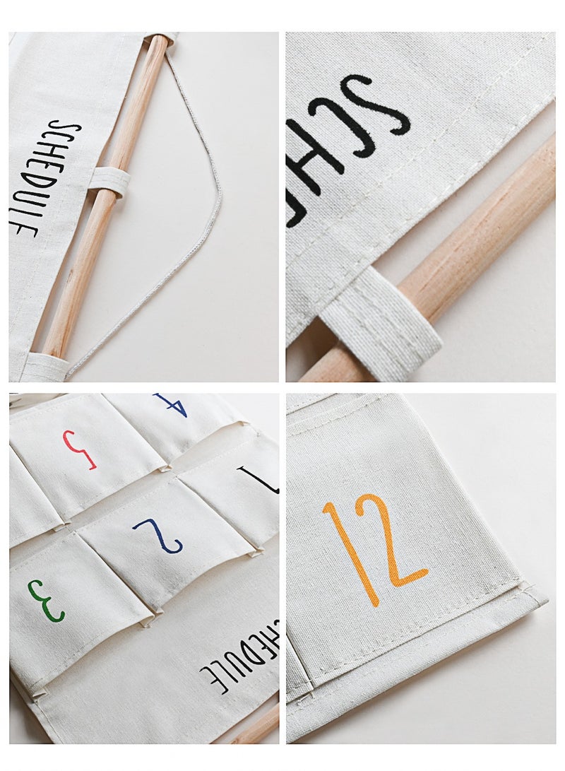 12 Pockets Line Wall Door Closet Hanging Storage Bag Home Door Organizer 38x72cm White - Image 5