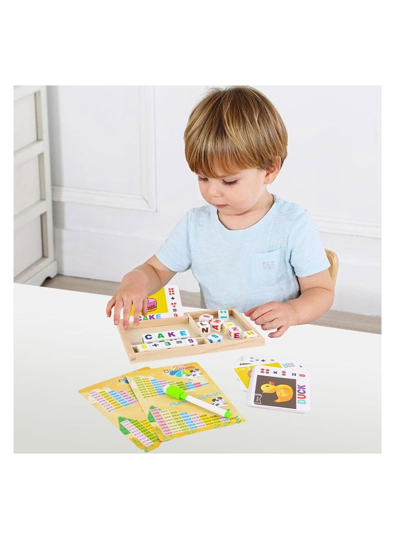 SOLARAE Matching Game, Spelling Games, Letter Number Matching Games, Preschool Educational, Matching Puzzle, Wooden Blocks Spelling Game, Montessori Puzzle Gift, Words Learning Educational - Image 2