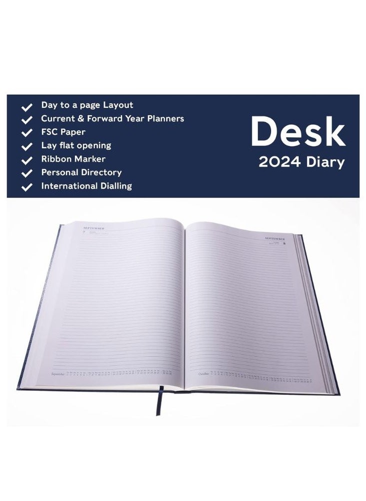 Collins - Collins Standard Desk 2024 Diary A4 Day to a Page Business Diary - Business Planner and Organiser - January to December 2024 Diary - Daily - Blue - 44.60-24 - Image 1