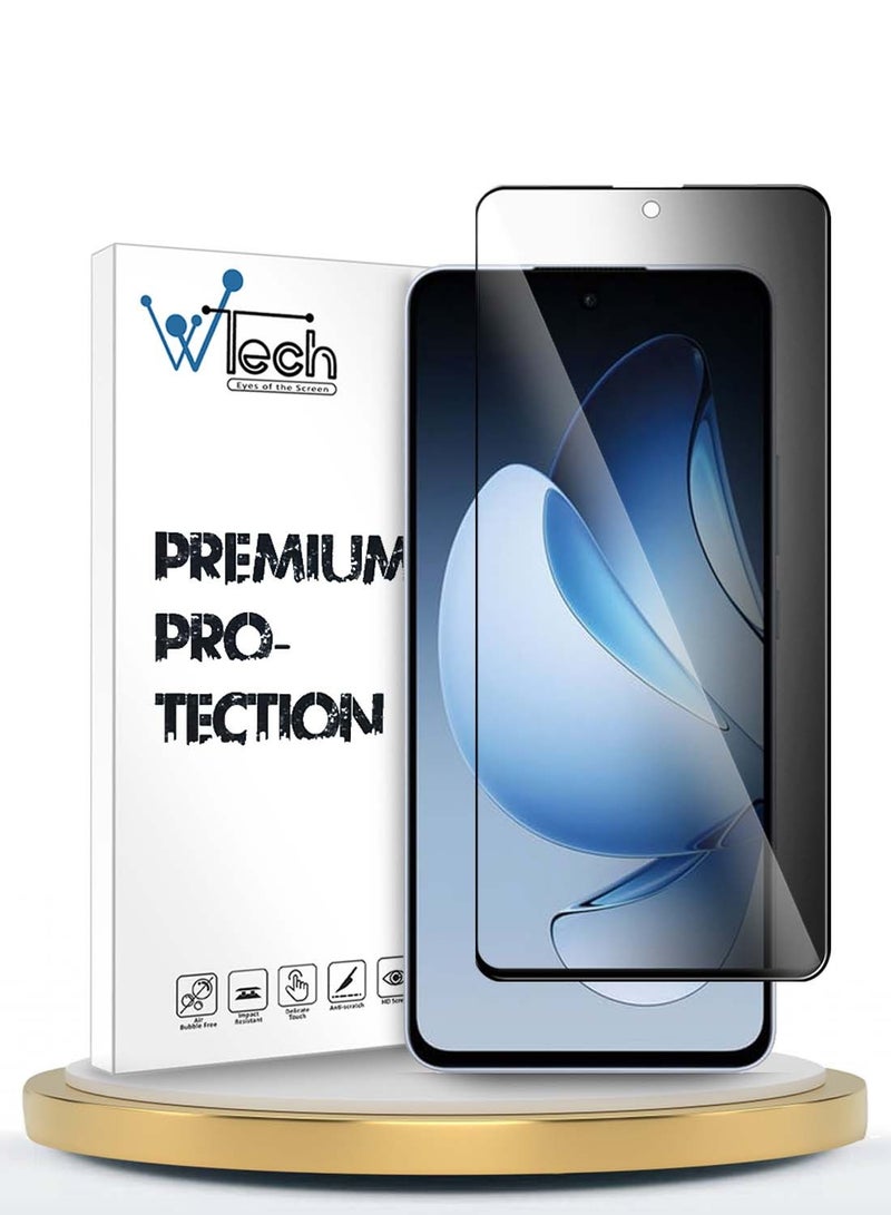 Wtech Oppo Reno13 F 4G/5G 2025 Premium E2E Series Privacy Full Glue Full Cover Tempered Glass Screen Protector (MSGECP) - Clear/Black - Image 1