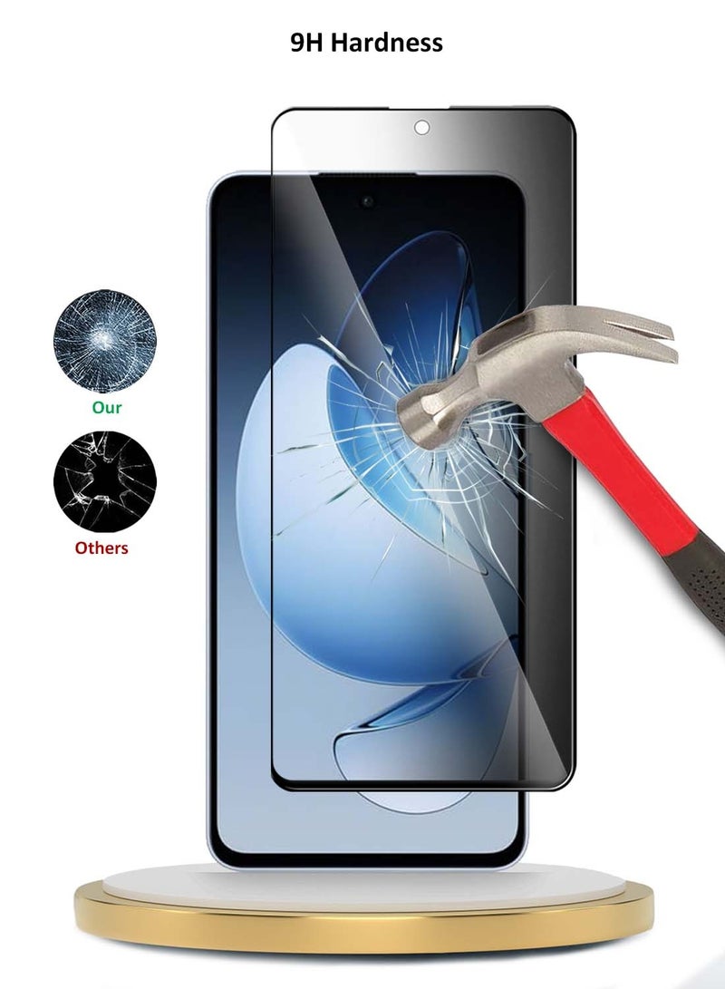 Wtech Oppo Reno13 F 4G/5G 2025 Premium E2E Series Privacy Full Glue Full Cover Tempered Glass Screen Protector (MSGECP) - Clear/Black - Image 3