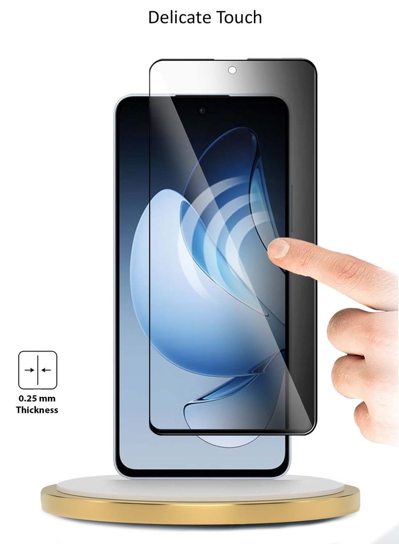 Wtech Oppo Reno13 F 4G/5G 2025 Premium E2E Series Privacy Full Glue Full Cover Tempered Glass Screen Protector (MSGECP) - Clear/Black - Image 4