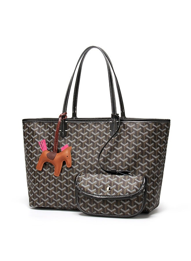 Printed Shopper Tote brown