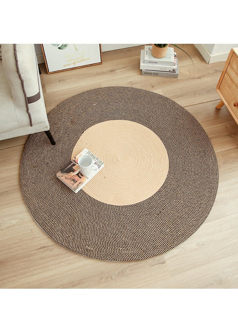 Mei Lifestyle - Hand Woven Jute Tassel Round Living Room Carpet With Anti Slip Bottom (Size 80CM) - Image 1