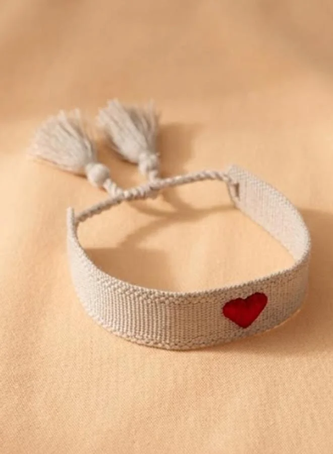 Take Two  Multi-Color Heart Embroidered Woven Bracelet for Women | Best Price UAE