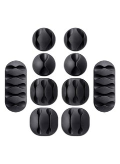 JELLEX JELLEX Wire Clips Cable Protector Clips Desktop Cord Organizer Multipurpose Silicone Adhesive Cord Hooks for TV Home Office Cubicle Car Desk 10 PCS Set and Multi Clour 