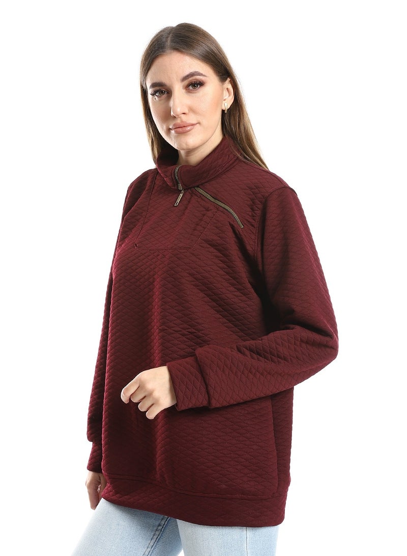 Caesar Women Closed Sweat Shirt With High Neck - Image 2