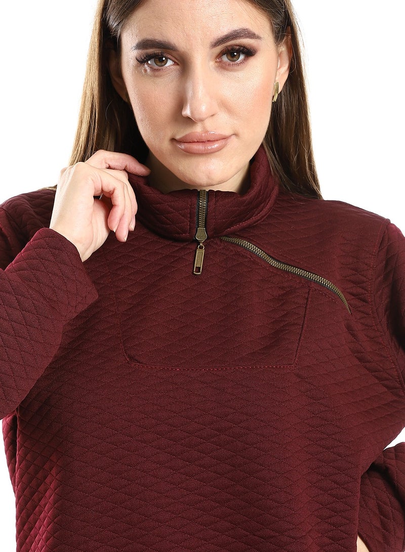 Caesar Women Closed Sweat Shirt With High Neck - Image 3