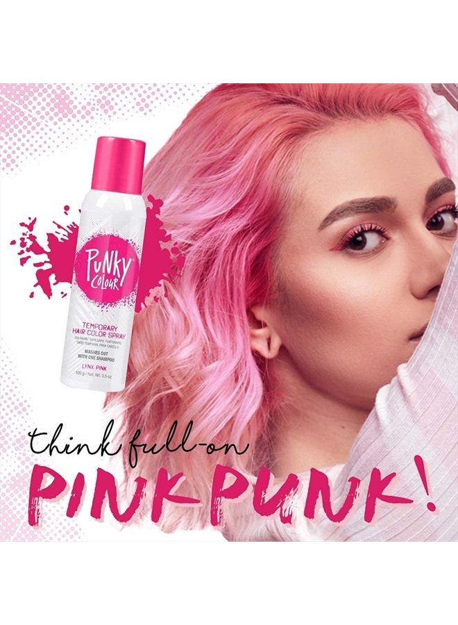 Punky رذاذ لون الشعر المؤقت، لينكس وردي، سريع الجفاف، غير لزج، غير ضار، حجم السفر لصبغة الشعر للحصول على لون شعر زاهي فوري، 3.5 أونصة - Image 3