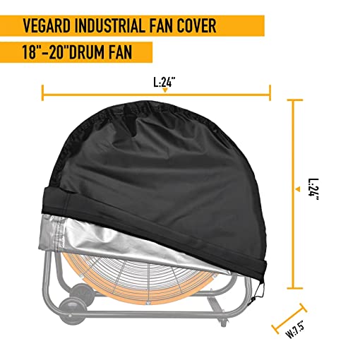 VEGARD Industrial Fan Cover - Heavy Duty Waterproof & Dustproof for 18" & 20" High Velocity Floor Fan, Suitable Indoor & Outdoor - Image 2