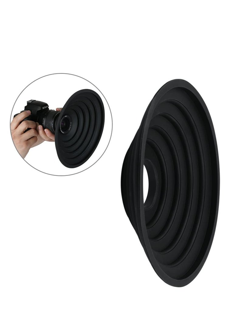 Rubber Lens Hood, Anti-Reflective Silicone Collapsible Len Hood, Blocks Unnecessary Reflection and Glare, Compatible with Nikon, Canon, Pentax, Sony 50-70mm Camera Lens - Image 2