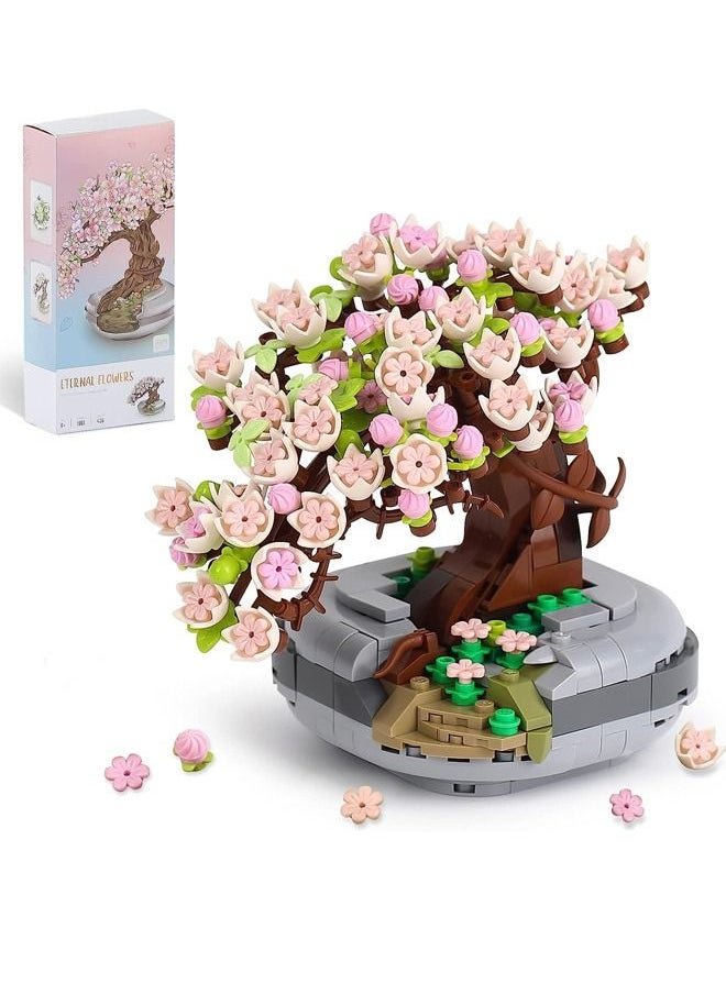 426 Pcs Mini Bricks Sakura Bonsai Model, Creative DIY Simulation Mini Particle Flower Botanical Collection Construction Building Toy  - Image 1