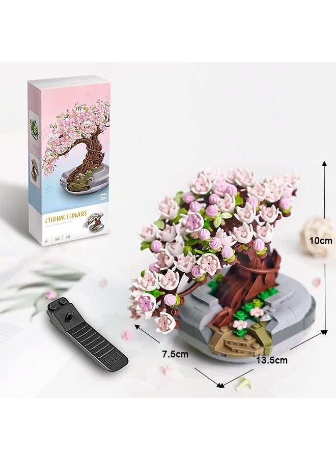 null - 426 Pcs Mini Bricks Sakura Bonsai Model, Creative DIY Simulation Mini Particle Flower Botanical Collection Construction Building Toy - Image 1