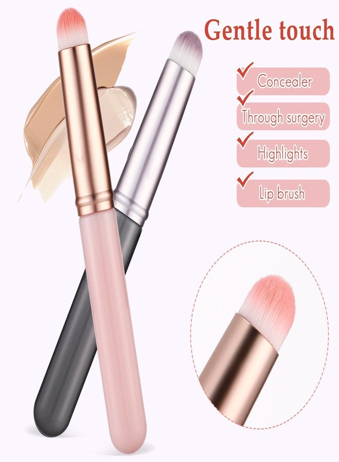 Baluue 3pcs Lip Blending Brush, Short Handle with Cap, Soft Synthetic Fiber, Multicolor Makeup Applicator for Lips and Face, Portable Makeup Tools - Image 3