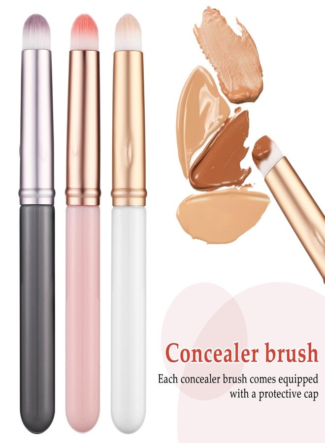 Baluue 3pcs Lip Blending Brush, Short Handle with Cap, Soft Synthetic Fiber, Multicolor Makeup Applicator for Lips and Face, Portable Makeup Tools - Image 4