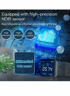 XiuWoo WiFi CO2 Monitor, NDIR Sensor Smart Detector, Air Quality Monitor for Portable Carbon Dioxide Detector Alarm, Temperature Humidity Sensor, Automation Work with Tuya Home Devices  - Image 4