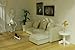 iLAND Dollhouse Furniture Miniature Sectional Couch Set Fit 112 Scale Accessories for Doll House Dcor and 3 to 6 inches Doll Figure Modern White Velvet Sofa Elegant  Classic - Image 4