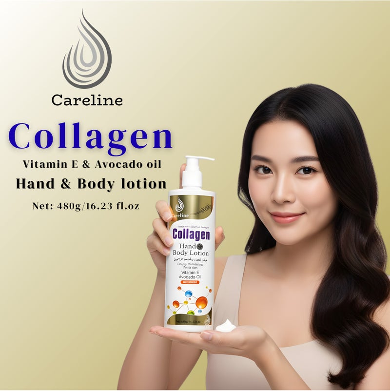 Careline Collagen Hands & Body Lotion Vitamin E Avocado Oil Whitening 480g - Image 2
