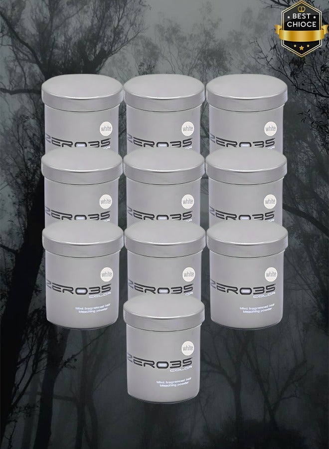 zero35 10 Pieces Mint Fragranced Hair Bleaching Powder White 500ml - Image 1