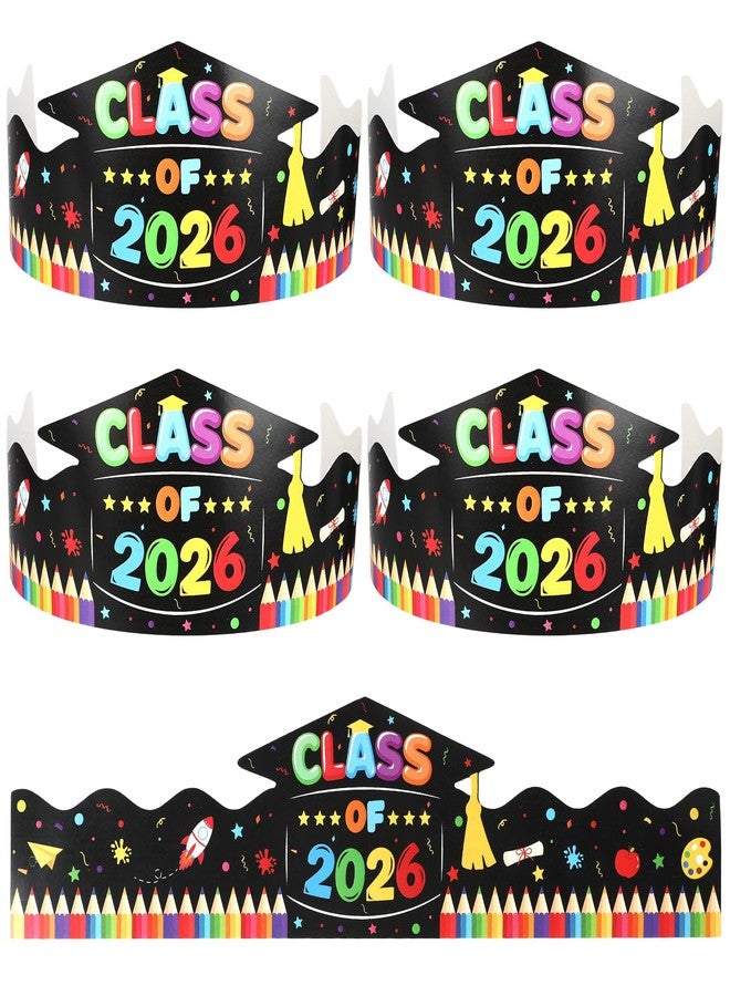 Ynaquest Preschool Paper Graduation Crown for Kids, 12 PCS Adjustable Paper Hats Graduation Congrats Hats for Class of 2026 Kindergarten Student Grad Ceremony Party Supplies - Image 1