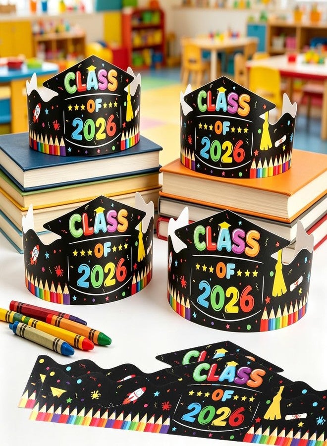 Ynaquest Preschool Paper Graduation Crown for Kids, 12 PCS Adjustable Paper Hats Graduation Congrats Hats for Class of 2026 Kindergarten Student Grad Ceremony Party Supplies - Image 5