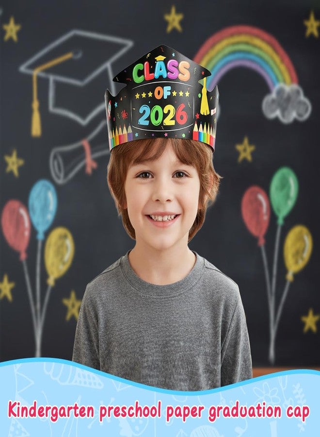 Ynaquest Preschool Paper Graduation Crown for Kids, 12 PCS Adjustable Paper Hats Graduation Congrats Hats for Class of 2026 Kindergarten Student Grad Ceremony Party Supplies - Image 4