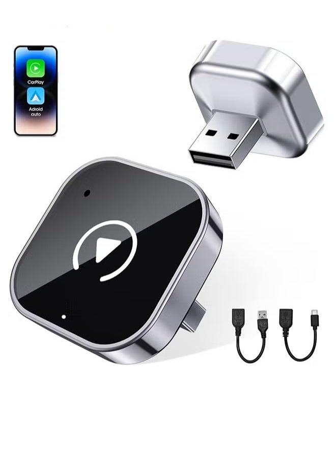 2-in-1 Wireless CarPlay & Android Auto Adapter, Plug & Play CarPlay Dongle Converts Wired to Wireless, Fast Auto-Connect, 2.4G Delay + 5GHz dual chipset for iPhone & Android - Image 1