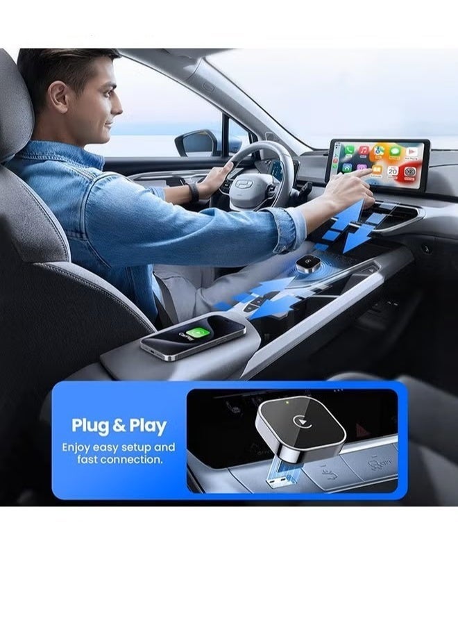 2-in-1 Wireless CarPlay & Android Auto Adapter, Plug & Play CarPlay Dongle Converts Wired to Wireless, Fast Auto-Connect, 2.4G Delay + 5GHz dual chipset for iPhone & Android - Image 2