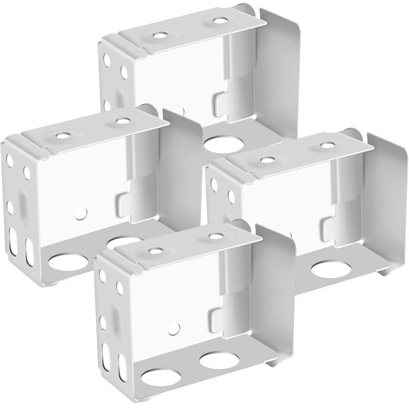 Hotop Hotop 4 Pieces White Blind Brackets Low Profile Box Mounting Bracket for Window Blinds 2 x 225 Inch 