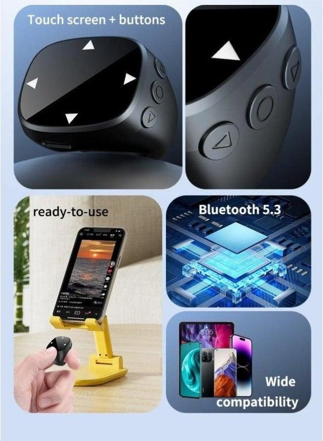 bbdd Bluetooth Scroll Ring Remote Control, Touch Screen Wireless Page Turner and Multimedia Controller for Various Devices with App Support and Long Battery Life (Black) - Image 3