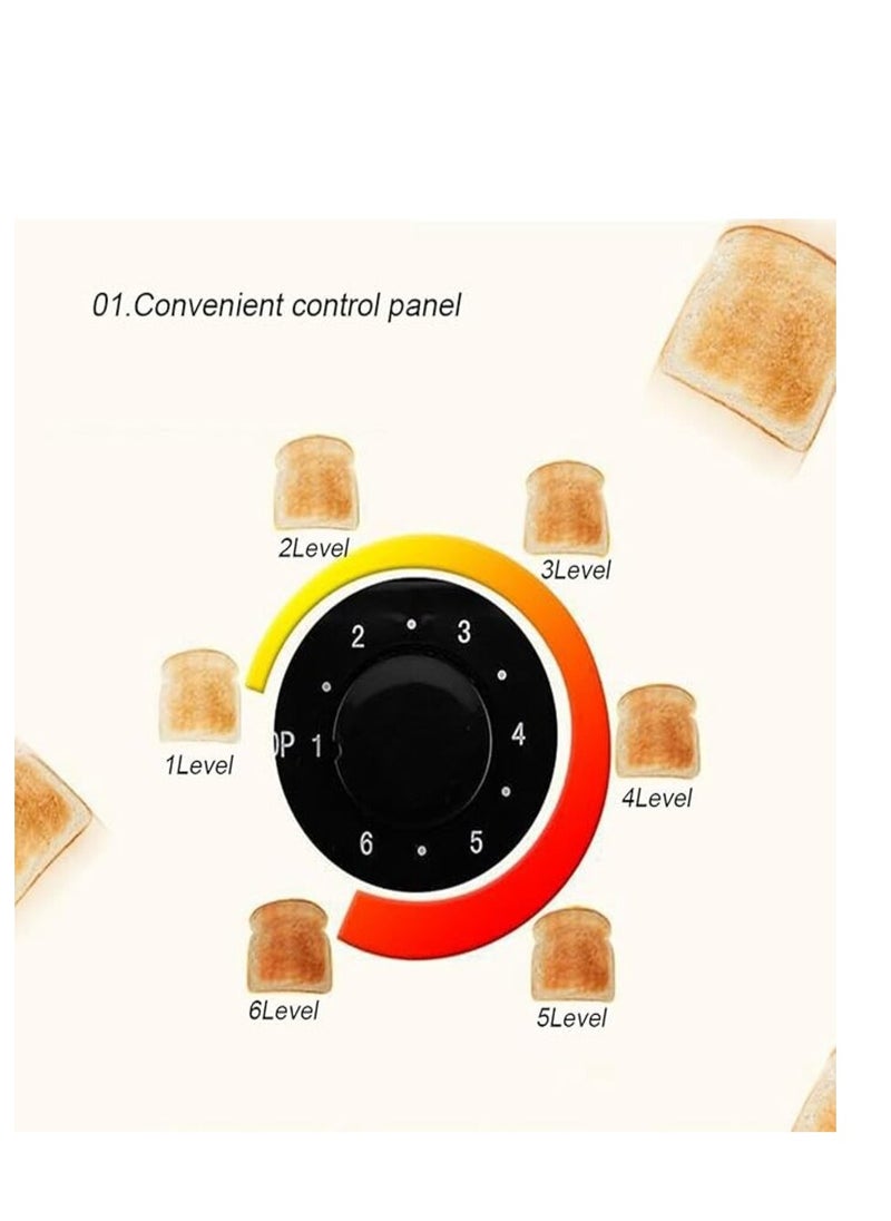 Generic 4 Slice Toaster with Adjustable Browning Control knob, Stop Function & Removable Crumb Tray Breakfast Maker Stainless Steel Bread Toaster (SC-BRD02)  - Image 4